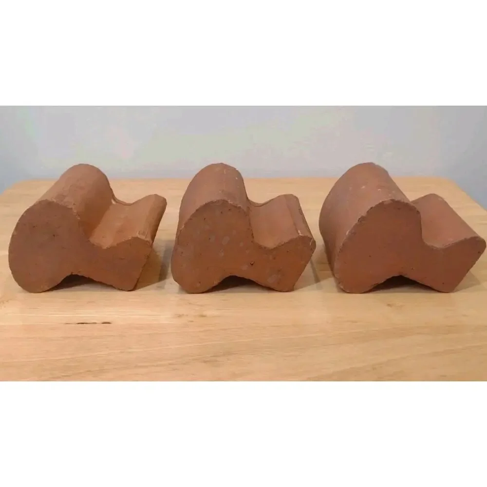 Set of 3 TERRA Cotta Large Pot Feet Clay Risers Deroma from Italy Planter Feet - Picture 2 of 9